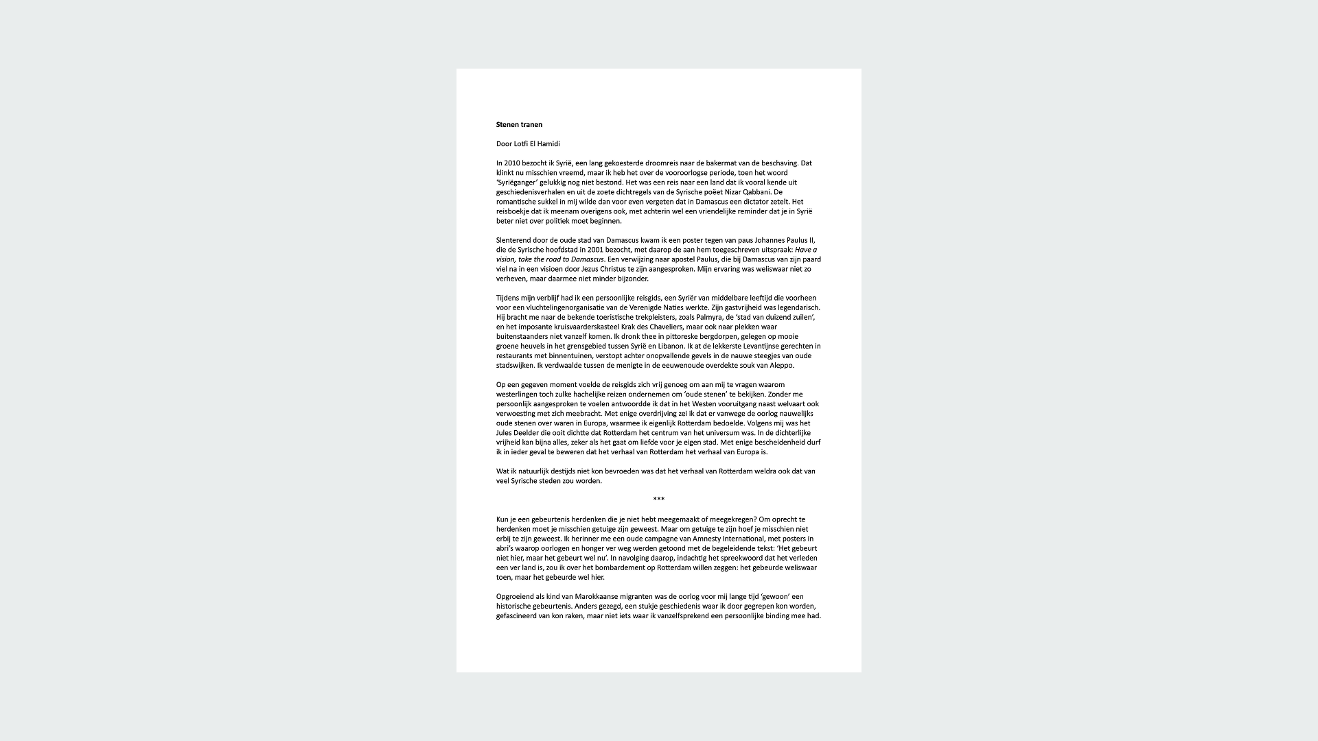 Stenen tranen door Lotfi El Hamidi (2024)